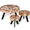 vidaXL Ensemble de table basse 3 pi&egrave;ces Bois de r&eacute;cup&eacute;ration massif
