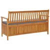 vidaXL Banc de rangement de jardin avec coussin 148 cm Bois d'acacia