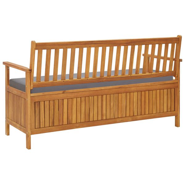 vidaXL Banc de rangement de jardin avec coussin 148 cm Bois d'acacia
