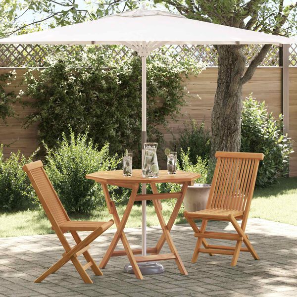 vidaXL Ensemble de salle &agrave; manger pour jardin 3 pcs Marron