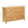 vidaXL Commode 105x33,5x73 cm Bois de ch&ecirc;ne massif