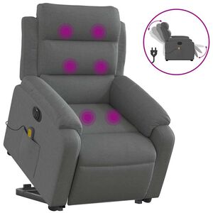 vidaXL Fauteuil inclinable de massage électrique gris foncé tissu