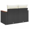 vidaXL Canap&eacute; de jardin avec coussins 2 places noir r&eacute;sine tress&eacute;e