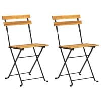 vidaXL Chaises pliables de jardin lot de 2 Acier et Bois acacia solide