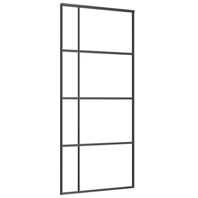 vidaXL Porte coulissante Verre ESG dépoli et aluminium 90x205 cm Noir