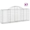 vidaXL Paniers &agrave; gabions arqu&eacute;s 7 pcs 200x30x80/100 cm Fer galvanis&eacute;