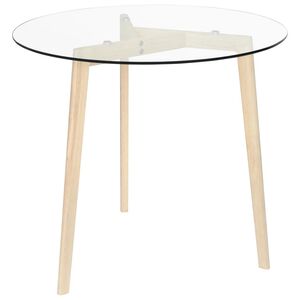 vidaXL Table de salle à manger transparent 80 cm verre trempé