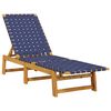 vidaXL Chaises longues et table bleu fonc&eacute; bois d'acacia solide tissu