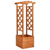 vidaXL Jardinière à treillis avec arche 49x39x130 cm Bois de sapin