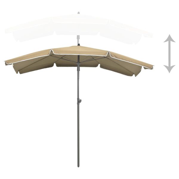 vidaXL Parasol de jardin avec mât 200x130 cm taupe
