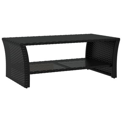 vidaXL Table basse noir 100x50x40 cm résine tressée