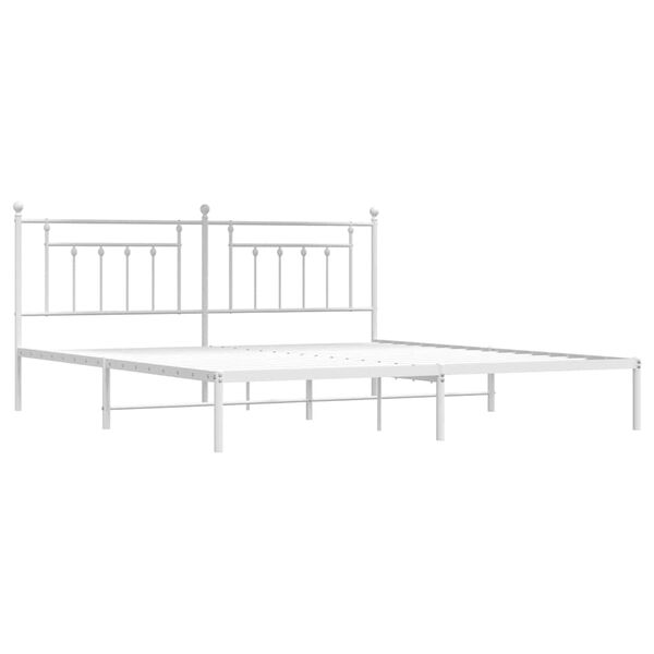 vidaXL Cadre de lit métal sans matelas et tête de lit blanc 193x203 cm
