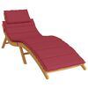 vidaXL Coussin de chaise longue rouge bordeaux 186x58x4cm tissu oxford