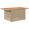 vidaXL Table de jardin beige 100x55x73cm résine tressée et bois acacia
