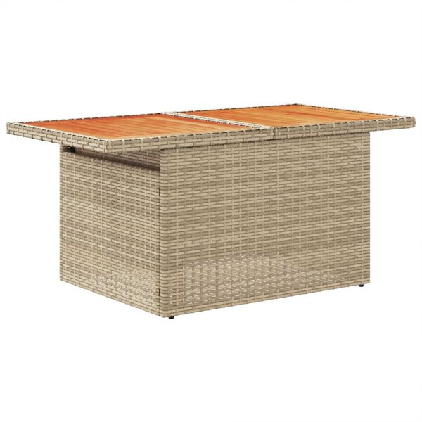 vidaXL Table de jardin beige 100x55x73cm résine tressée et bois acacia