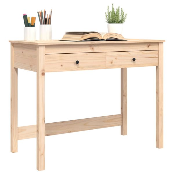 vidaXL Bureau avec tiroirs 100x50x78 cm Bois massif de pin