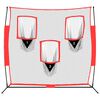 vidaXL Filet de baseball portable Noir/rouge 183x105x183 cm Polyester