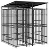 vidaXL Chenil d'ext&eacute;rieur avec toit pour chiens Acier 3,69 m&sup2;