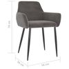 vidaXL Chaises &agrave; manger lot de 4 Gris fonc&eacute; Velours