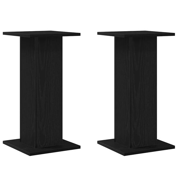 vidaXL Supports de haut-parleur 2 pcs Ch&ecirc;ne noir 30 x 30 x 60 cm