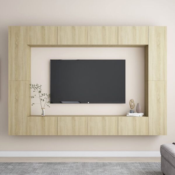 vidaXL Ensemble de meubles TV 8 pcs Ch&ecirc;ne sonoma Bois d'ing&eacute;nierie