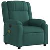 vidaXL Fauteuil inclinable de massage &eacute;lectrique vert fonc&eacute; tissu