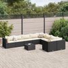 vidaXL Salon de jardin 10 pcs avec coussins noir r&eacute;sine tress&eacute;e