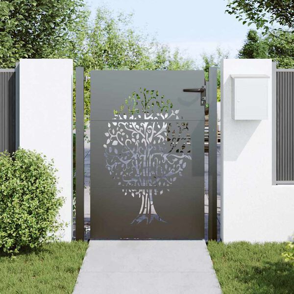 vidaXL Portail de jardin 100x150 cm en acier Corten avec motif arbre