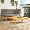 vidaXL Salon palette de jardin avec coussins 2pcs bois d'acacia massif