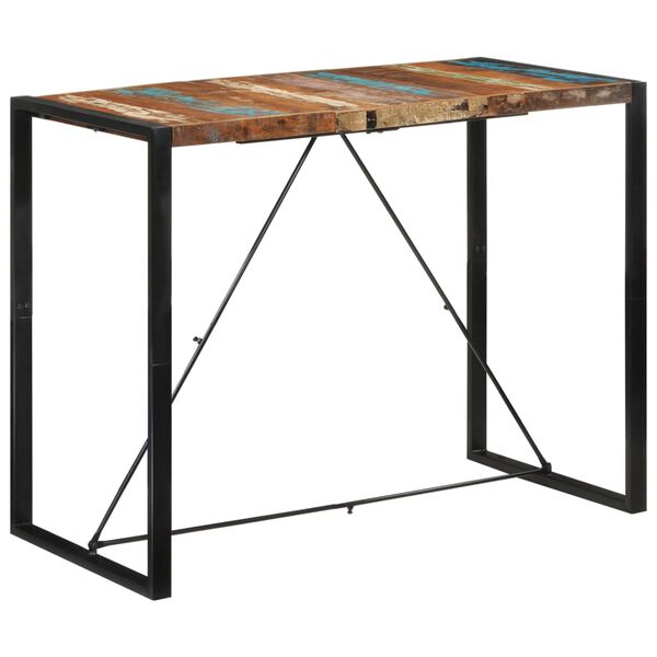 vidaXL Table de bar 140x70x110 cm bois massif de récupération