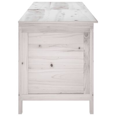 vidaXL Boîte de rangement de jardin blanc bois massif de sapin