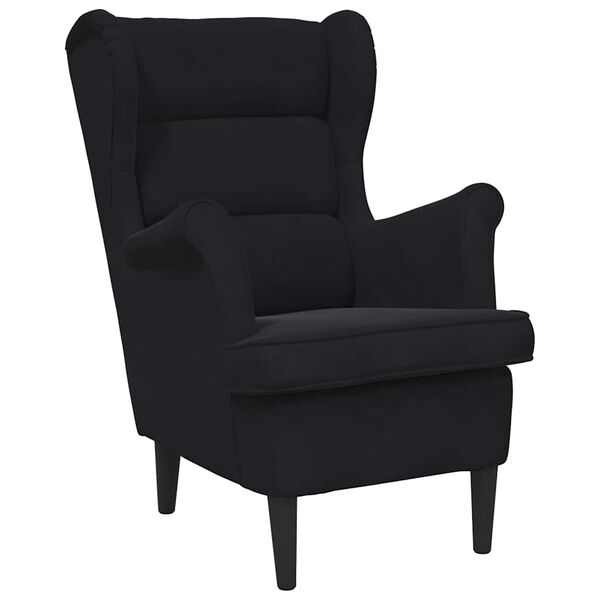 vidaXL Fauteuil noir velours
