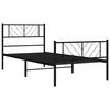 vidaXL Cadre de lit m&eacute;tal sans matelas avec pied de lit noir 100x190cm