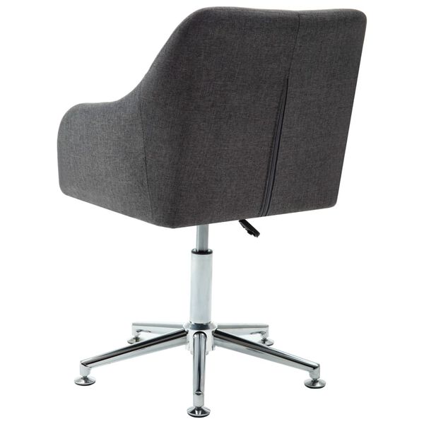 vidaXL Chaise pivotante de bureau Gris foncé Tissu