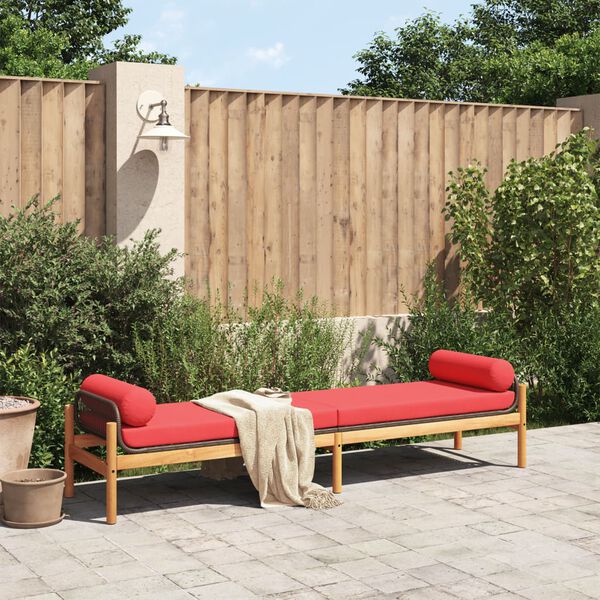 vidaXL Banc de jardin avec coussin marron résine tressée et acacia