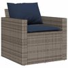 vidaXL Salon de jardin 6 pcs avec coussins gris r&eacute;sine tress&eacute;e