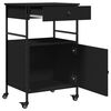 vidaXL Chariot de cuisine noir 56x43x89,5 cm bois d'ing&eacute;nierie