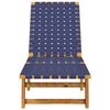 vidaXL Chaises longues bleu fonc&eacute; bois d'acacia solide et tissu