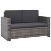 vidaXL Salon de jardin 2 pcs avec coussins R&eacute;sine tress&eacute;e Gris