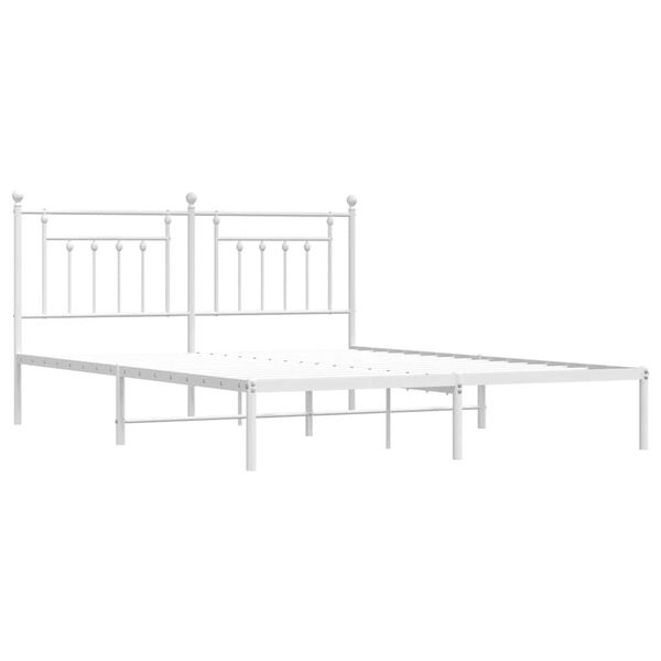 vidaXL Cadre de lit métal sans matelas et tête de lit blanc 183x213 cm