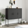 vidaXL Buffet haut noir 100,5x39x107 cm acier