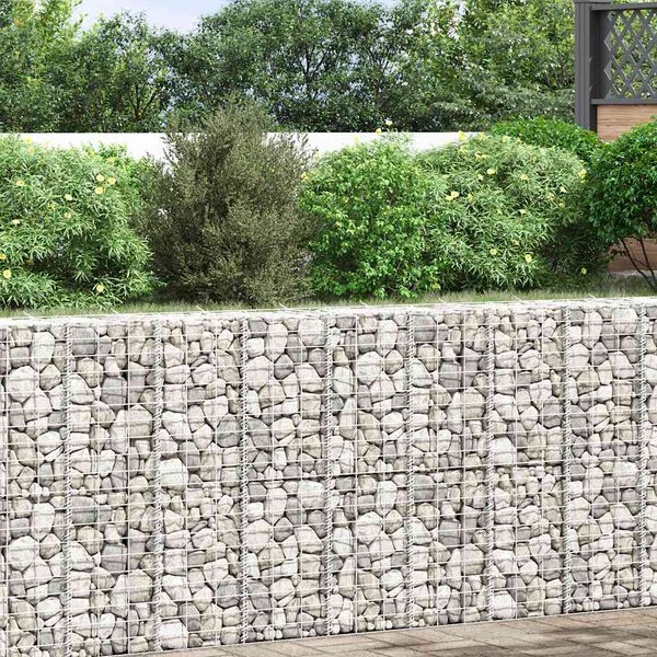 vidaXL Lits sur&eacute;lev&eacute;s en gabion 3 pcs 30x30x100 cm Fer