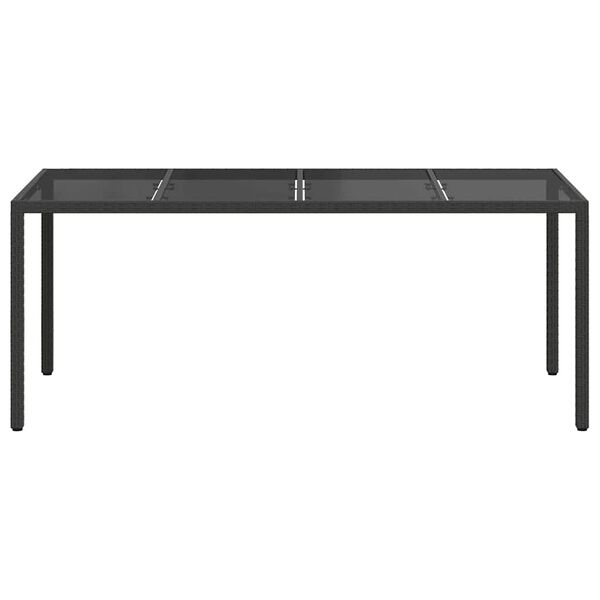 vidaXL Table de jardin pour repas Noir 190 x 90 x 75 cm polyrotin