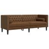 vidaXL Canapé Chesterfield avec traversins 3 places similicuir daim