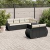 vidaXL Salon de jardin 7 pcs avec coussins noir r&eacute;sine tress&eacute;e