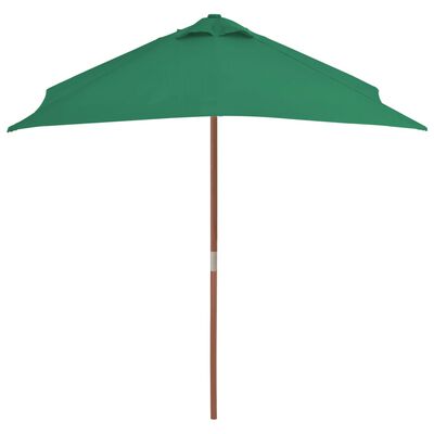 vidaXL Parasol d'extérieur avec mât en bois 150x200 cm vert