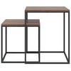 vidaXL Ensemble de table basse 2 pcs Bois d'ing&eacute;nierie et m&eacute;tal