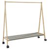 vidaXL Porte-v&ecirc;tements et &eacute;tag&egrave;res et roulettes 106x34x106,5cm bambou