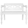 vidaXL Banc Batavia 98 cm Bois d'acajou massif Blanc