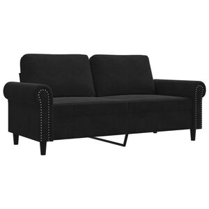 vidaXL Canap&eacute; &agrave; 2 places Noir 140 cm Velours
